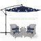 Best Choice Products 10ft Solar LED Offset Hanging Outdoor Market Patio Umbrella w/ Adjustable Tilt